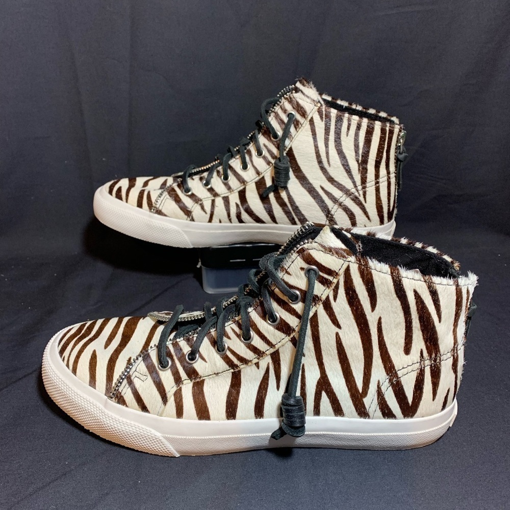 Sperry x Rebecca Minkoff High-Top Sneakers Athletic Zebra Calf hair sz 9 - Picture 4 of 8